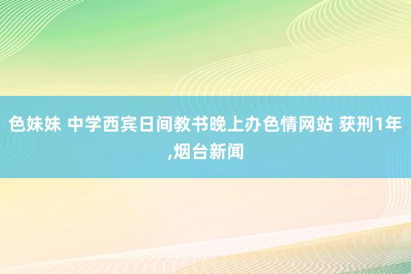 色妹妹 中学西宾日间教书晚上办色情网站 获刑1年，烟台新闻