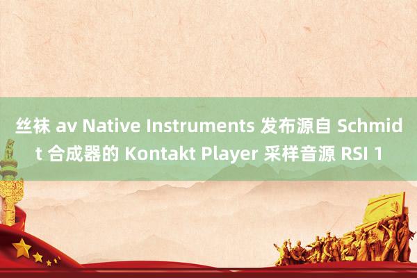 丝袜 av Native Instruments 发布源自 Schmidt 合成器的 Kontakt Player 采样音源 RSI 1