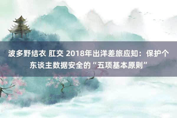 波多野结衣 肛交 2018年出洋差旅应知：保护个东谈主数据安全的“五项基本原则”